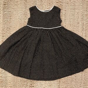 Vintage Black & White Dot Handmade Cotton Dress Size 4 90's Y2K
